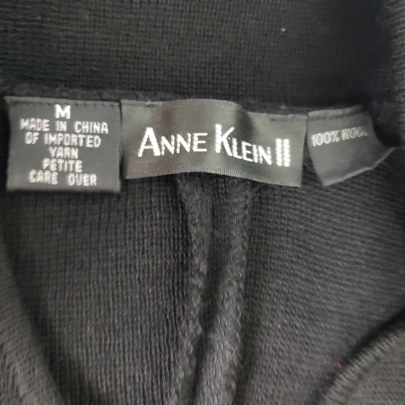 Anne Klein II black wool long sweater / sweater dress size medium - Picture 8 of 8